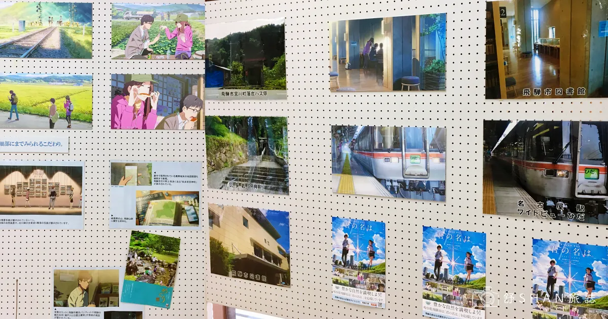 物產館裡面展示動畫場景和原型取材地的對比照片